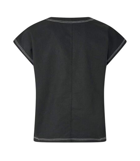 Blouse Manches Courtes Motif/style Brodé Femme Noir Vero Moda