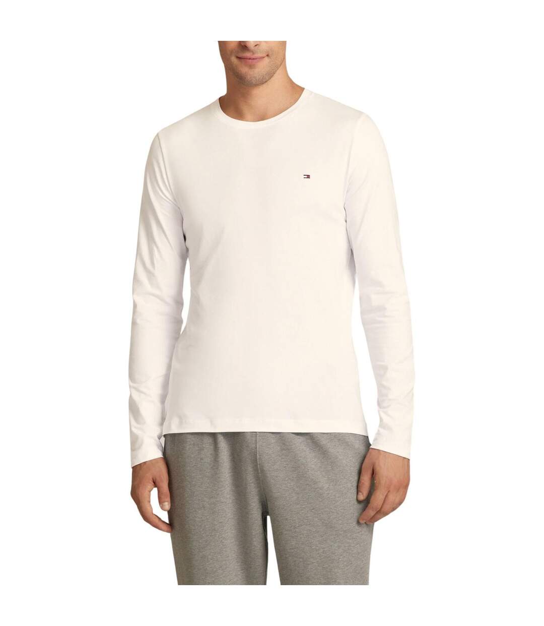 T-shirt Manches Longues Motif/style Logo Homme Écru Tommy Hilfiger-2