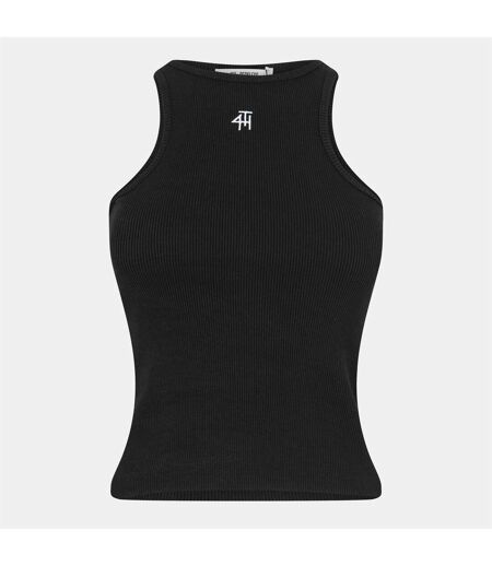 Womens/ladies Ribbed Tank Top Black 4th & Reckless