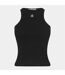 Womens/ladies Ribbed Tank Top Black 4th & Reckless-1