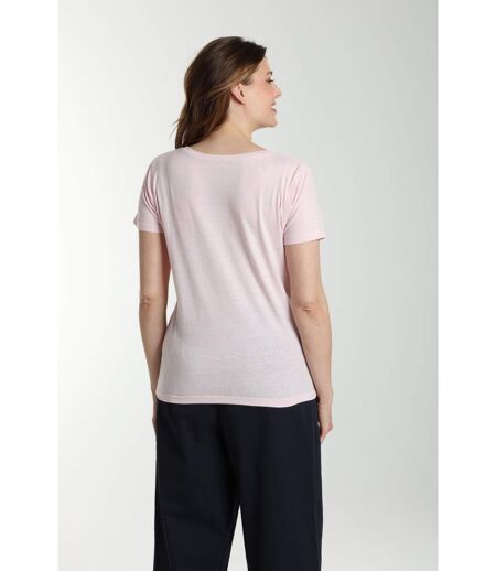 Tee shirt col v manches courtes femme Maddy Pot Pourri(Rose) | Gerard Pasquier