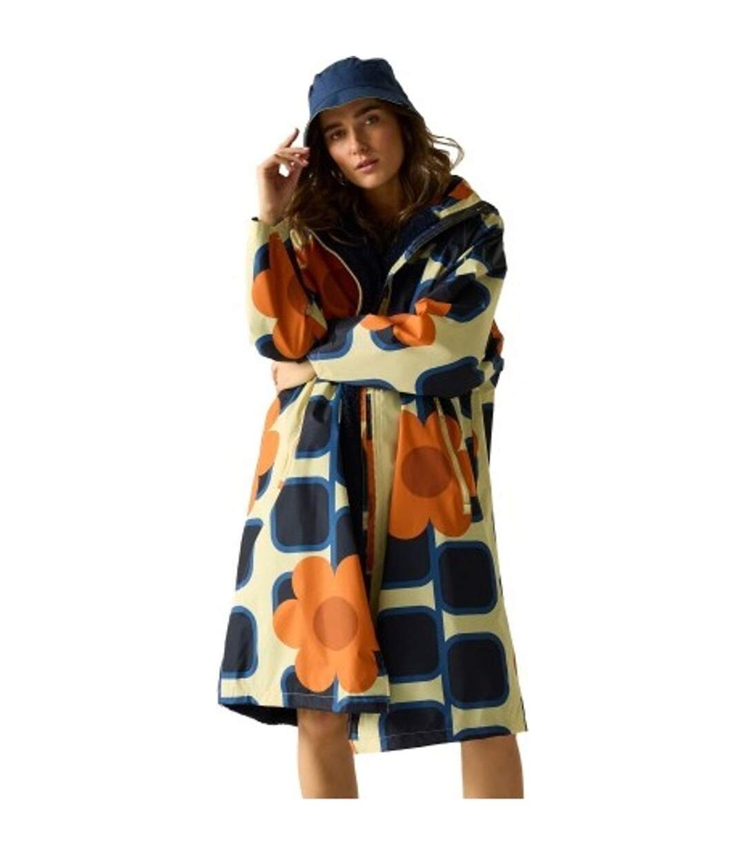 Peignoir À Langer Imperméable Motif/style Fleur Géante Et Carré Orla Kiely Adulte Orange Regatta-1