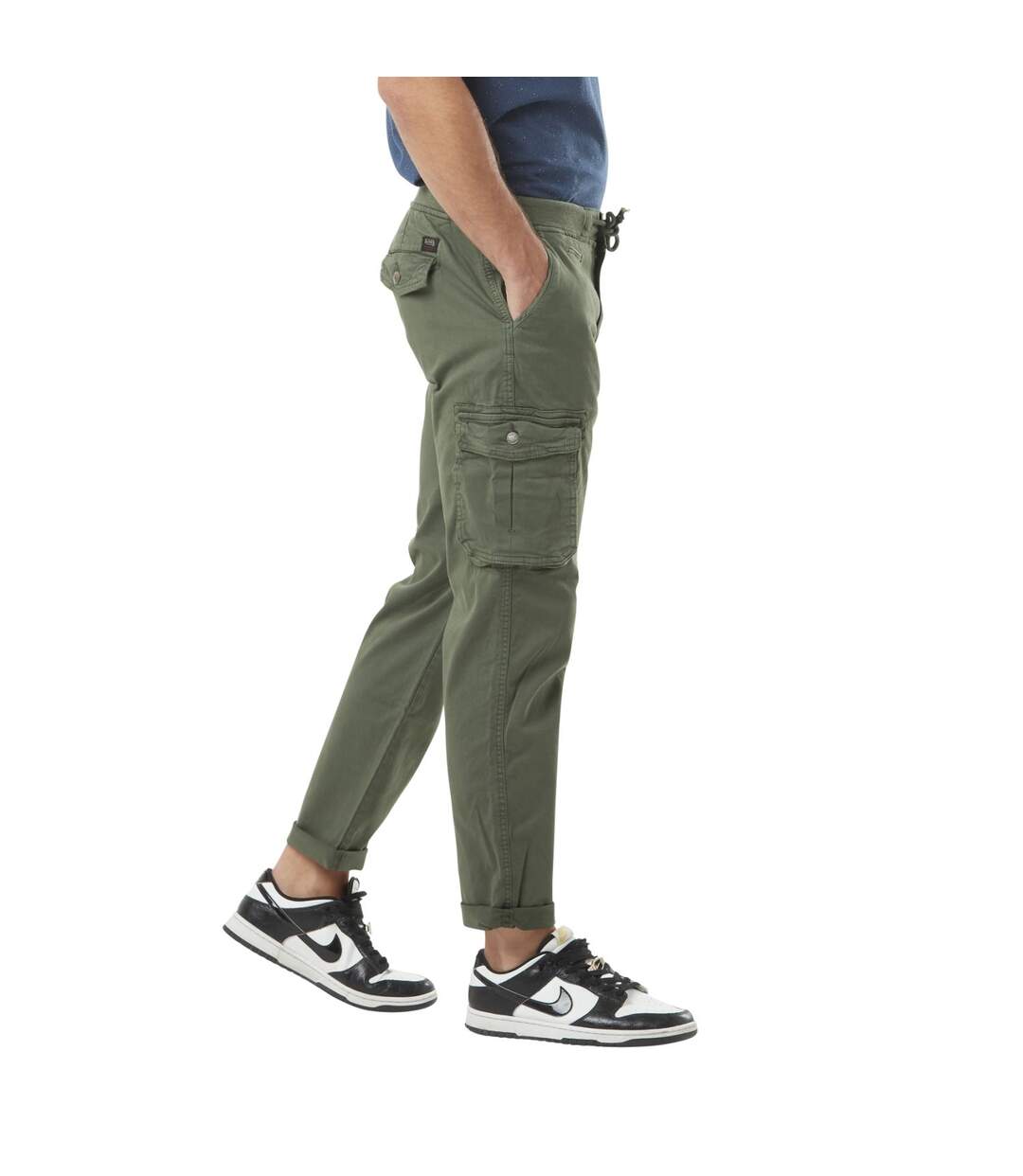 Pantalon cargo homme poches laterales avec écusson brodé en coton Ico Vondutch-4