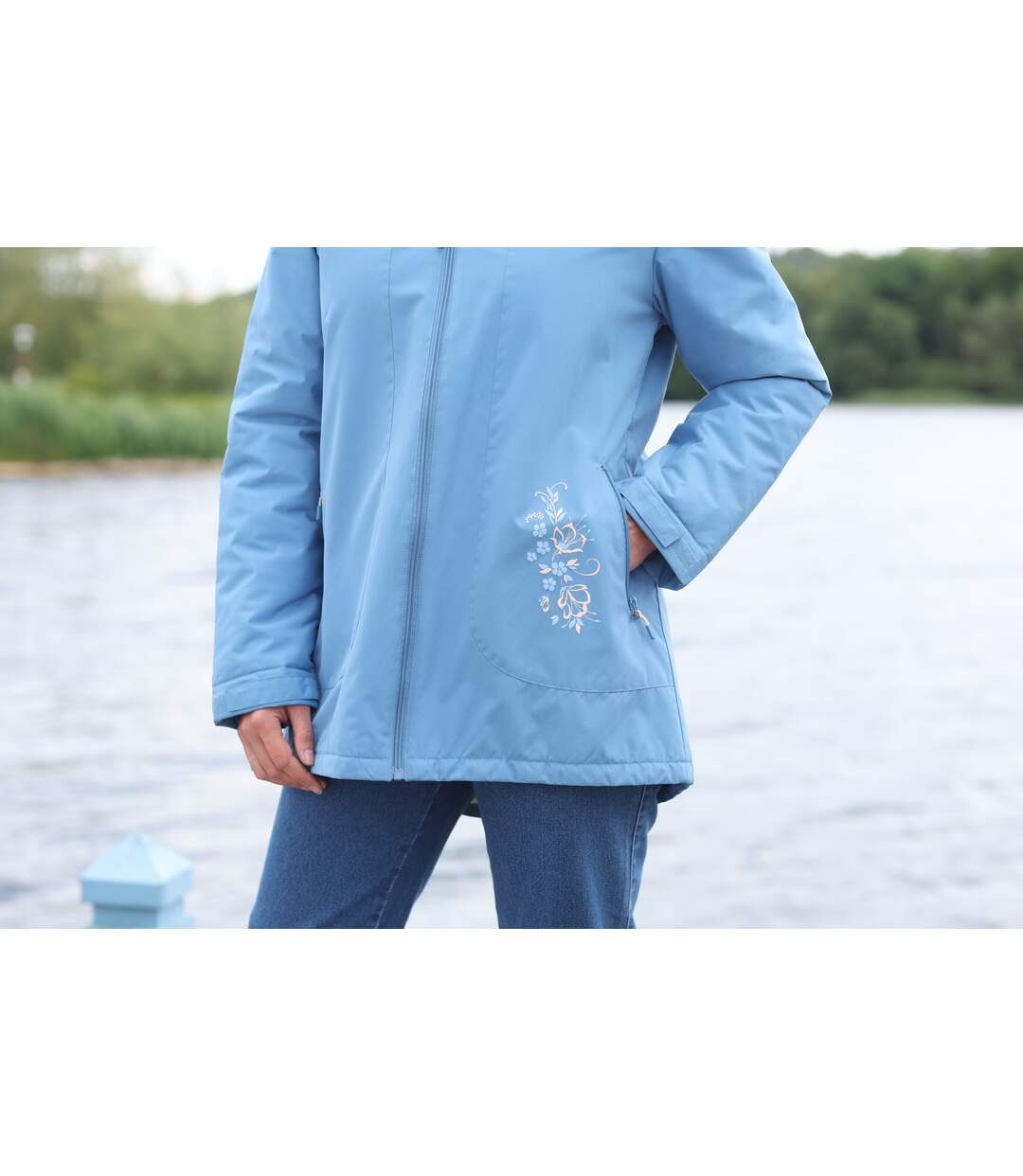 Women's Blue Microtech Parka - Water-Repellent 