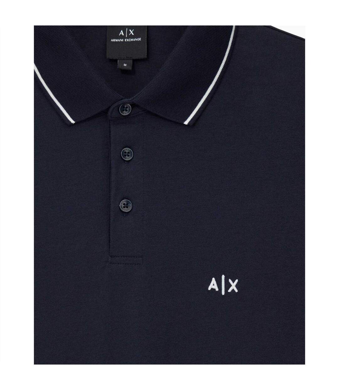 Mens Regular Short-sleeved Polo Shirt Deep Navy Armani Exchange-4