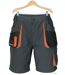 Bermuda de travail homme Terratrend 3231GN multi-poches gris et noir renforcé en tissu Oxford-2
