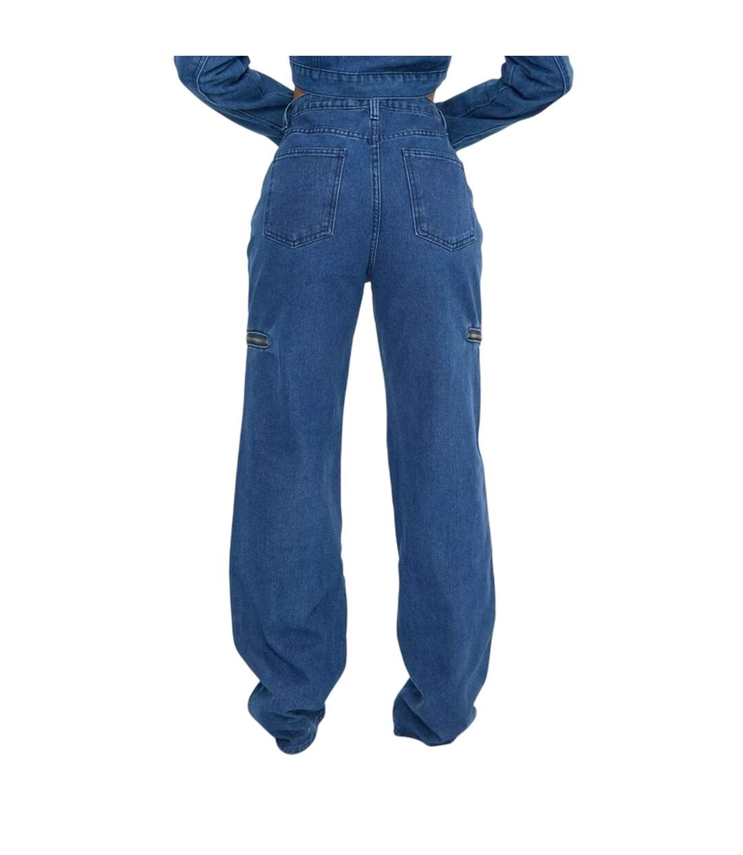 Jean Motif/style Zippé Femme Bleu I Saw It First-3