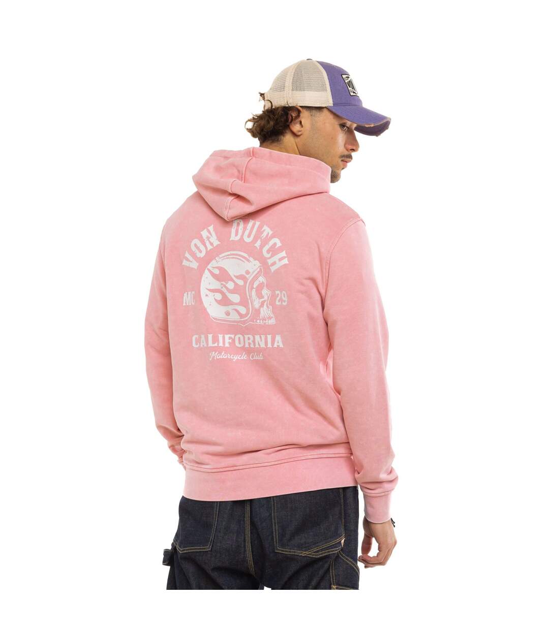 Sweat à capuche homme en french terry acid wash Mattia Vondutch-3