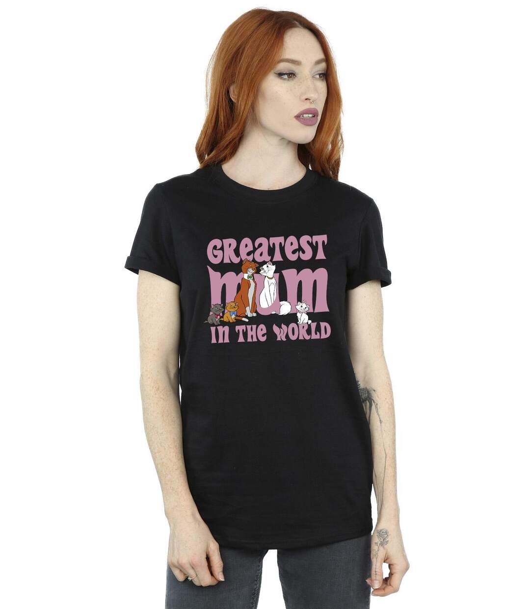 Disney Womens/Ladies The Aristocats Greatest Mum Cotton Boyfriend T-Shirt (Noir) - UTBI10464-2