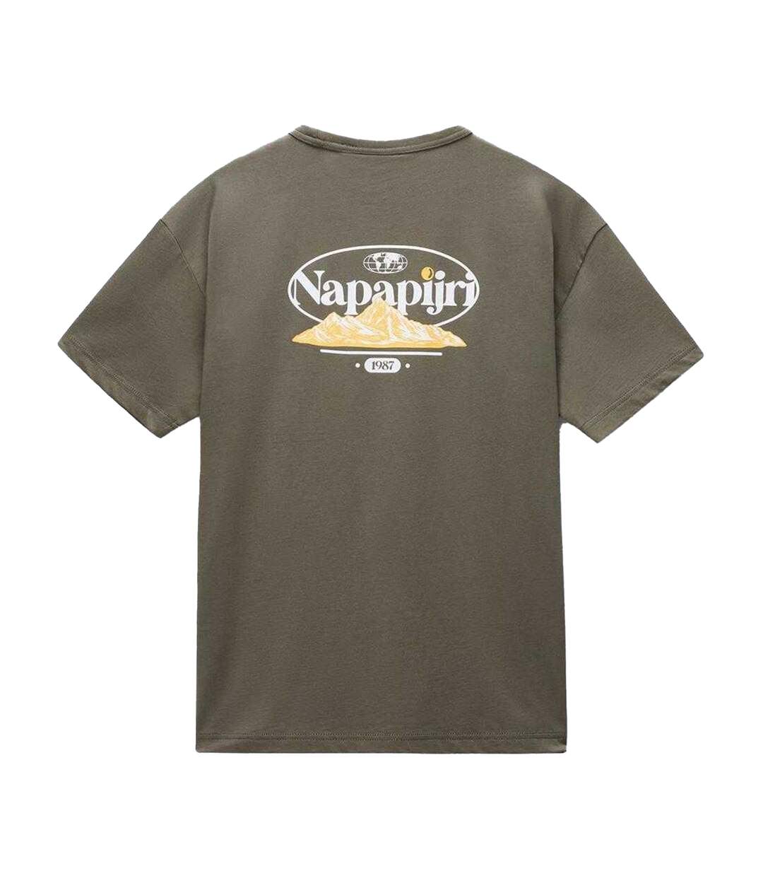 Mens Graphic T-shirt Green Napapijri-3
