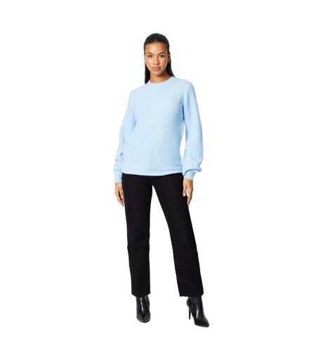 Womens/ladies knitted pointelle jumper pale blue Dorothy Perkins