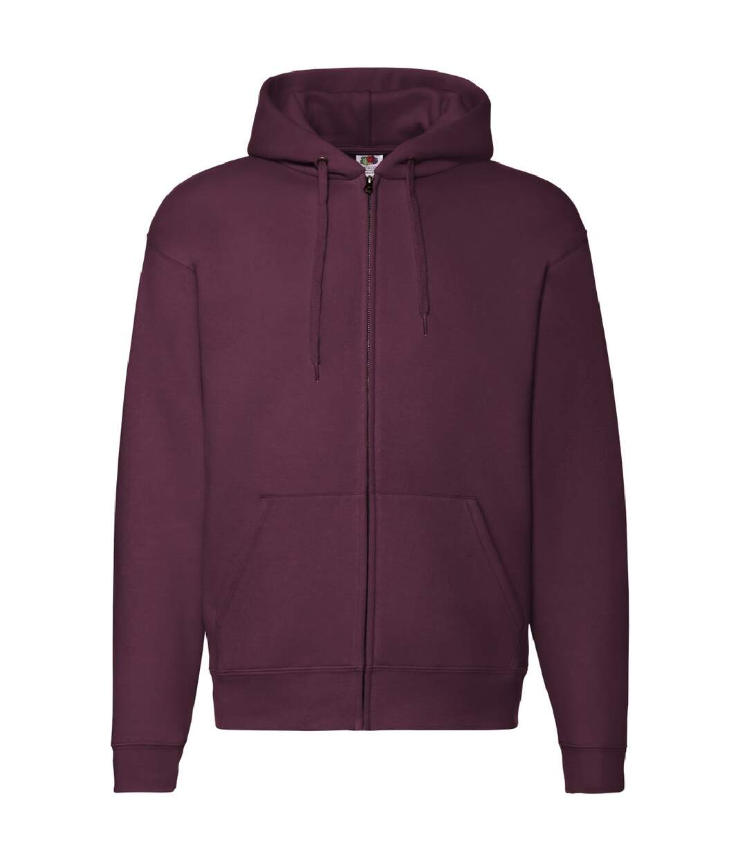 Sweatshirt à capuche et fermeture zippée homme bordeaux Fruit of the Loom-1