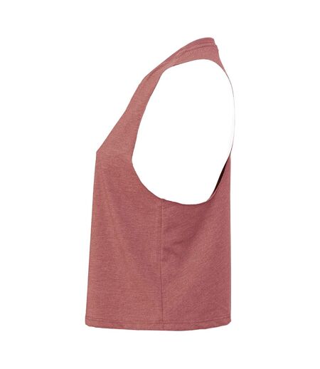 Bella Womens/Ladies Racer Back Cropped Tank Top (Heather Mauve)