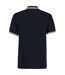 Polo Motif/style Rayure Contrastée Sur Bord Homme Bleu Marine Blanc Kustom Kit-2