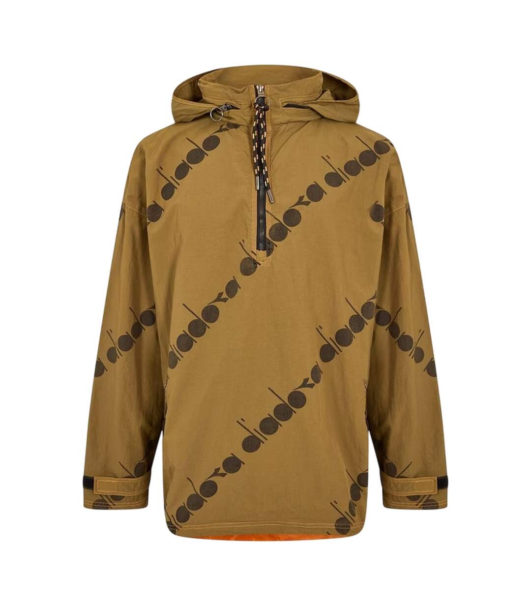 Anorak Motif/style Logo Partout Homme Vert Kaki Diadora-1