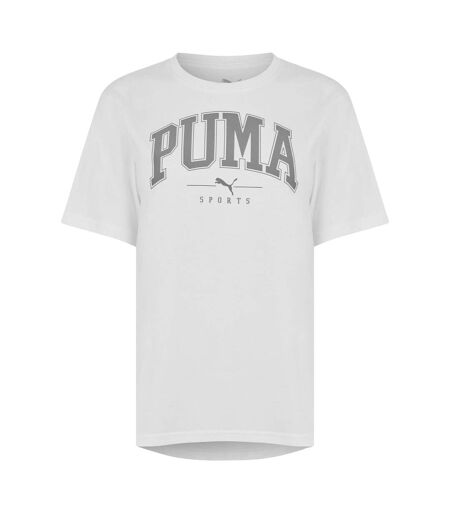Womens/ladies Squad Big Logo T-shirt  White Puma