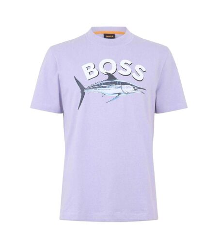 T-shirt Motif/style Poisson Homme Violet Boss
