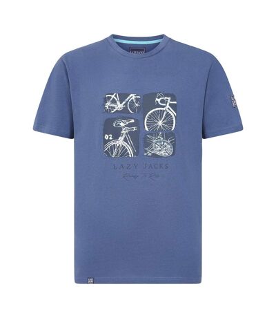 T-shirt Motif/style Vélo Homme Bleu Denim Lazy Jacks