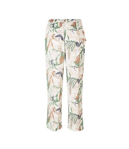 Womens/ladies Katrina Leaf Print Pyjama Bottoms Snow White CCDK Copenhagen