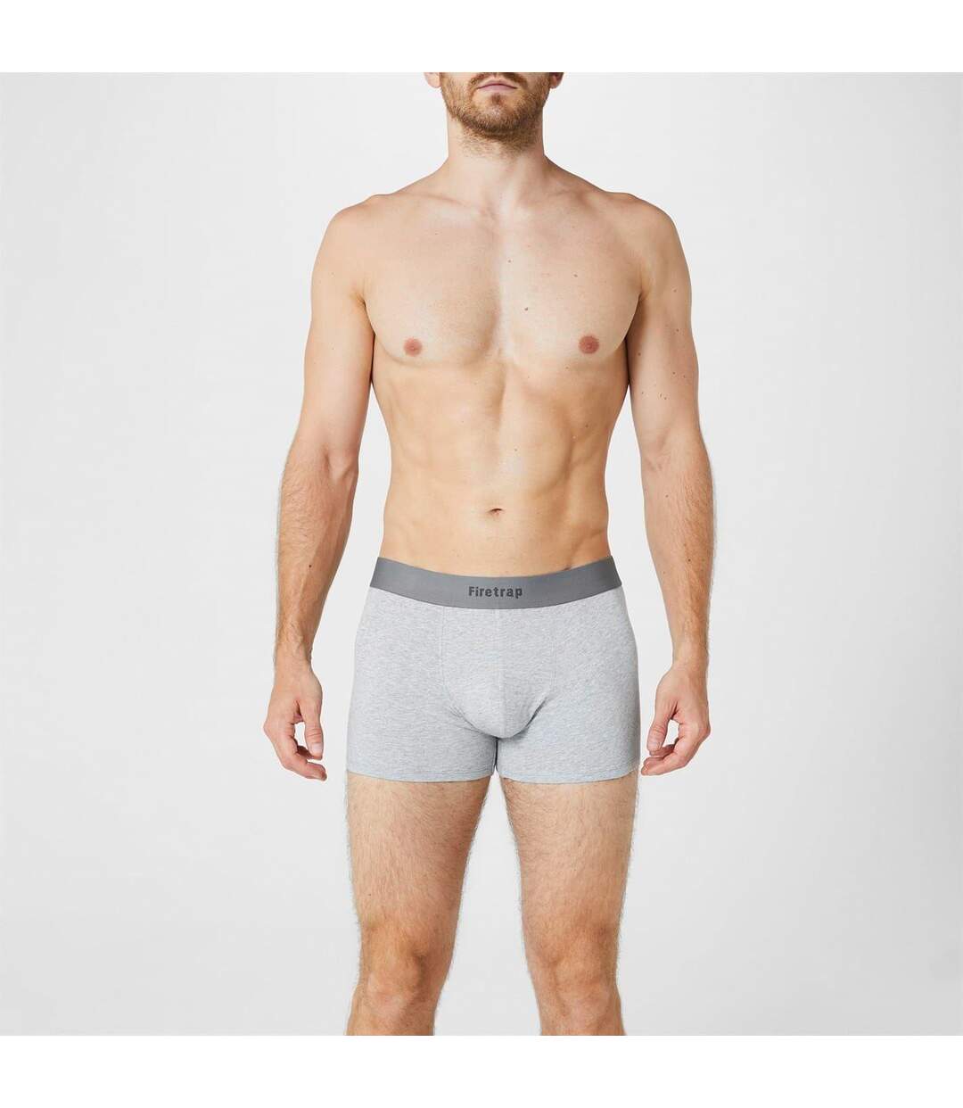 Pack Of 2  Mens Logo Boxer Shorts  Grey Grey Marl Firetrap-2
