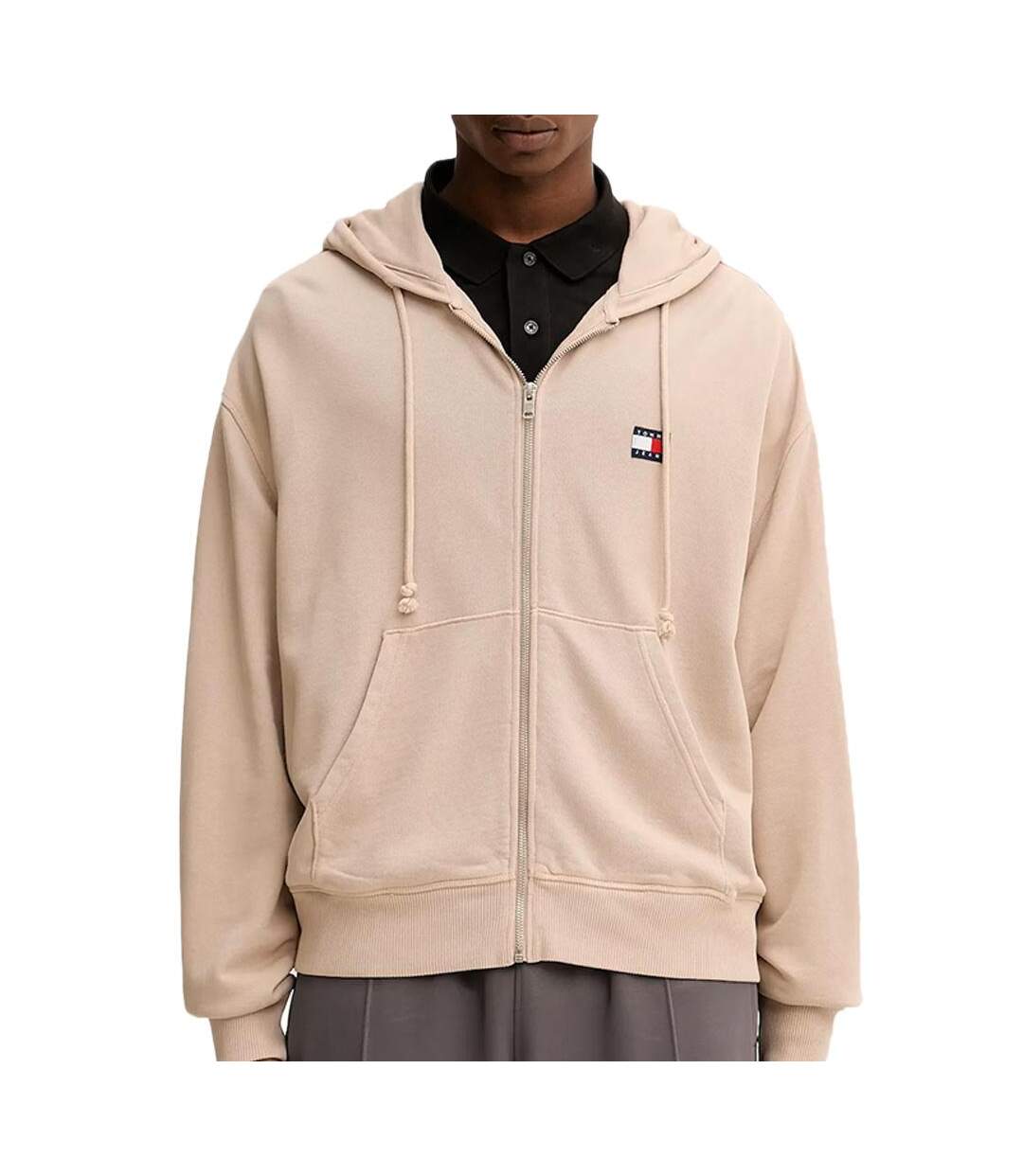 Sweat zippé beige homme tommy hilfiger dm0dm22080-1