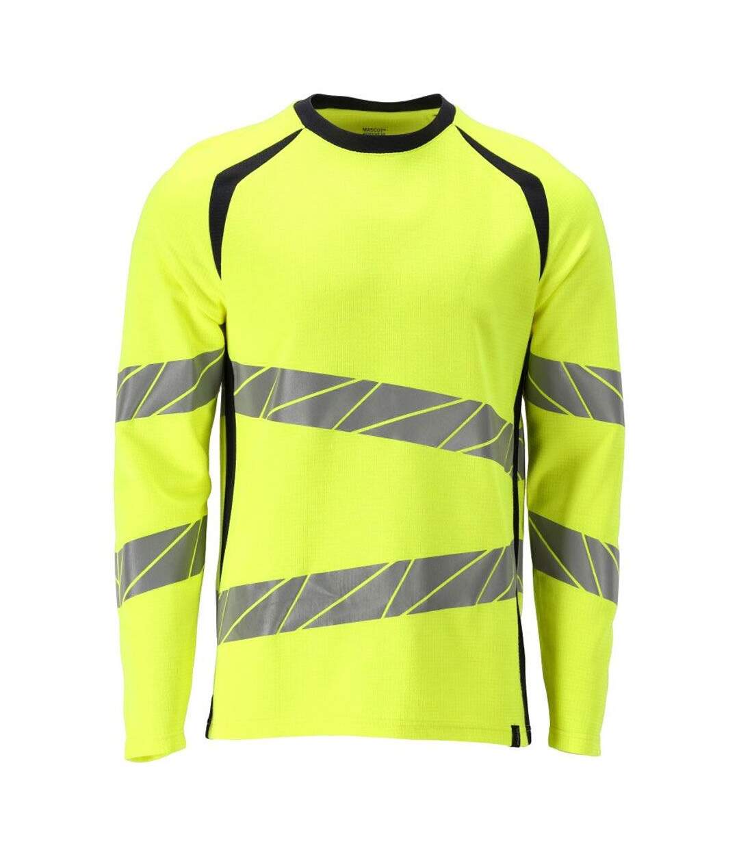 T-shirt Manches Longues Accelerate Multisafe Homme Jaune Fluo Bleu Marine Foncé Mascot-1