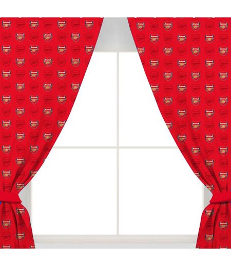 Arsenal FC Repeat Crest Curtains (Red) (66 x 72in) - UTSG15458