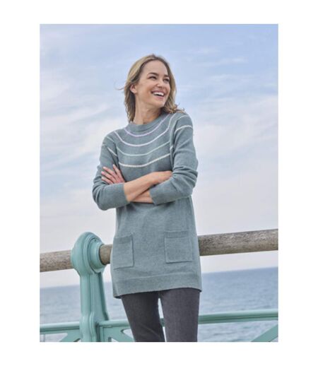 Womens/ladies Longline Pocket Tunic Verdigris WoolOvers