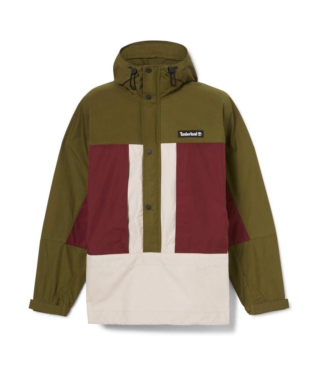 Mens Hooded Relaxed Fit Windbreaker Dark Olive Timberland-2