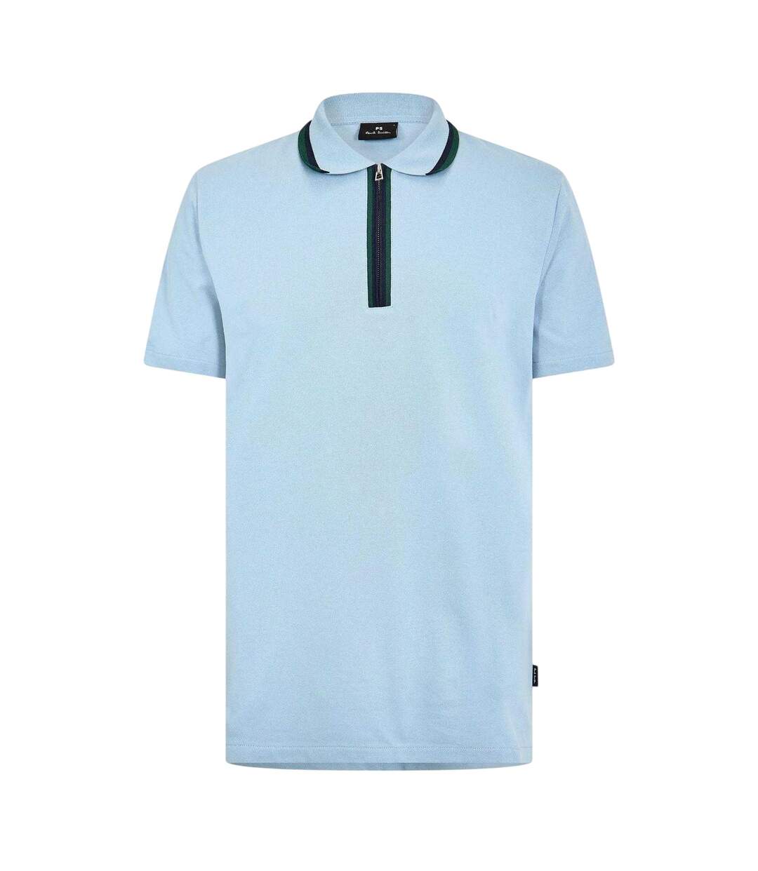 Mens Zipped Tailored Short-sleeved Polo Shirt Blue Paul Smith-2