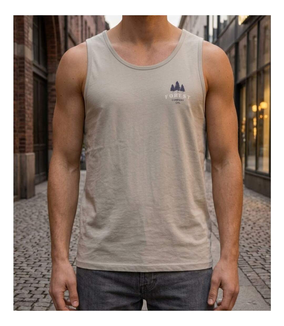Débardeur homme Challenger SLAVE beige — Confort pur coton respirant-1