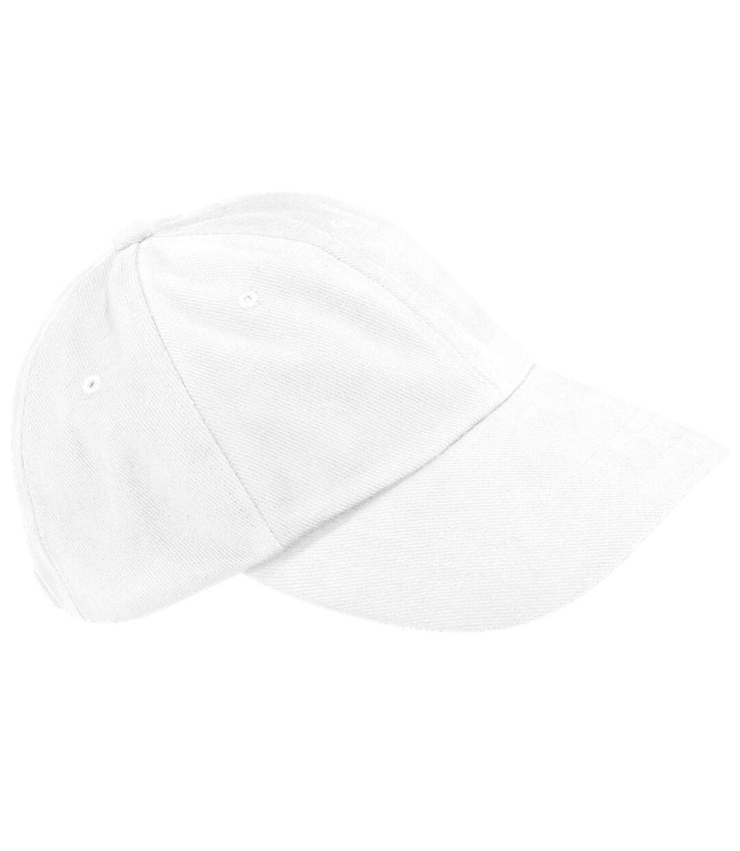 Casquette de baseball 100% coton épais adulte unisexe blanc Beechfield-2