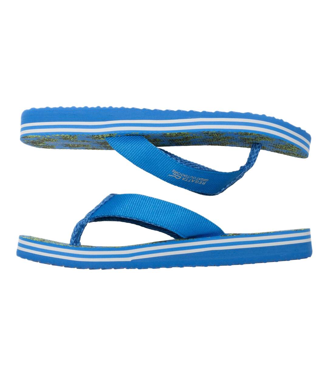 Mens Rico Flip Flops Sharp Green Sonic Blue Regatta-4