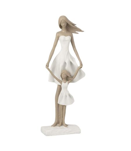 Statuette Déco Yes I Do 33cm Blanc & Taupe