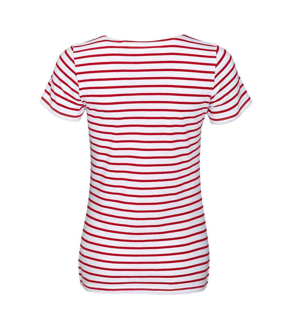 T-shirt Miles Femme Blanc Rouge SOLS-2