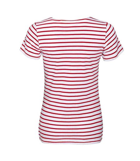 T-shirt Miles Femme Blanc Rouge SOLS