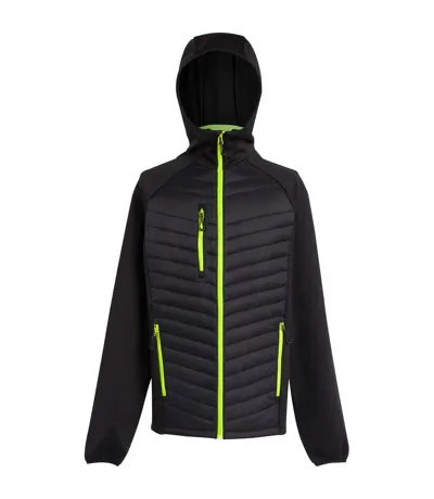 Mens Navigate Quilted Hybrid Jacket Black Lime Green Regatta