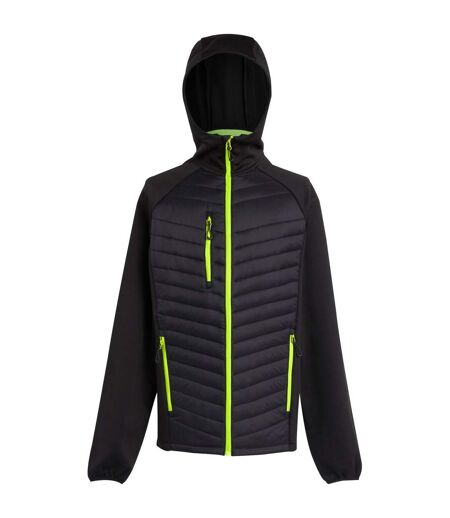 Mens Navigate Quilted Hybrid Jacket Black Lime Green Regatta