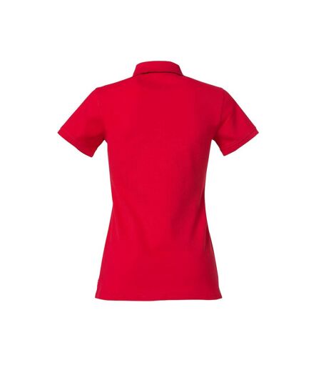 Womens/ladies heavy premium polo shirt red Clique