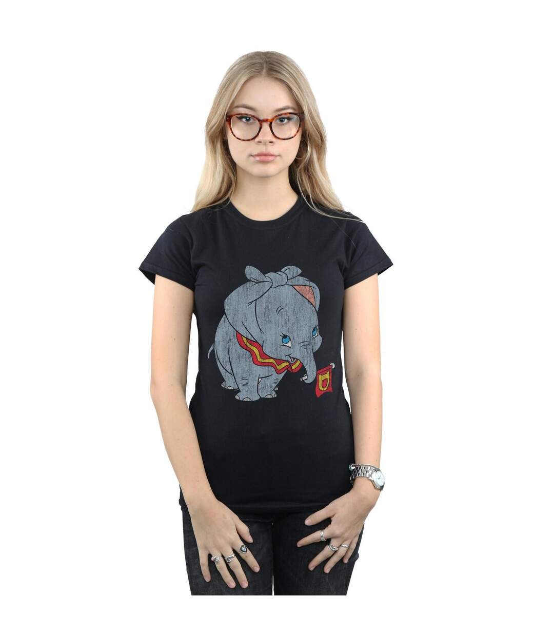 Disney T-shirt en coton Femme/Ladies Dumbo Classic Tied Up Ears (Noir) - UTBI15971-2
