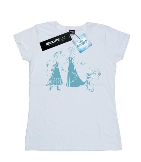 Disney T-shirt en coton Femme/Femme Frozen Magic Snowflakes (Blanc) - UTBI22042