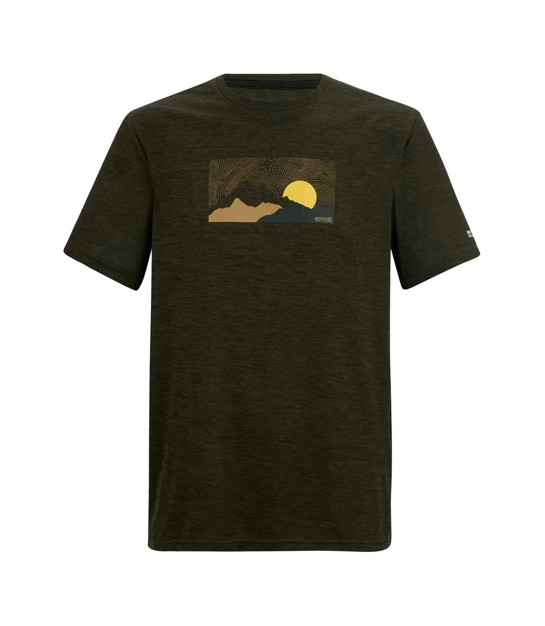 T-shirt Motif/style Paysage Fingal Homme Kaki Foncé Chiné Regatta-2