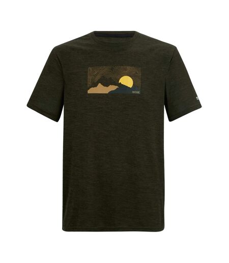 T-shirt Motif/style Paysage Fingal Homme Kaki Foncé Chiné Regatta