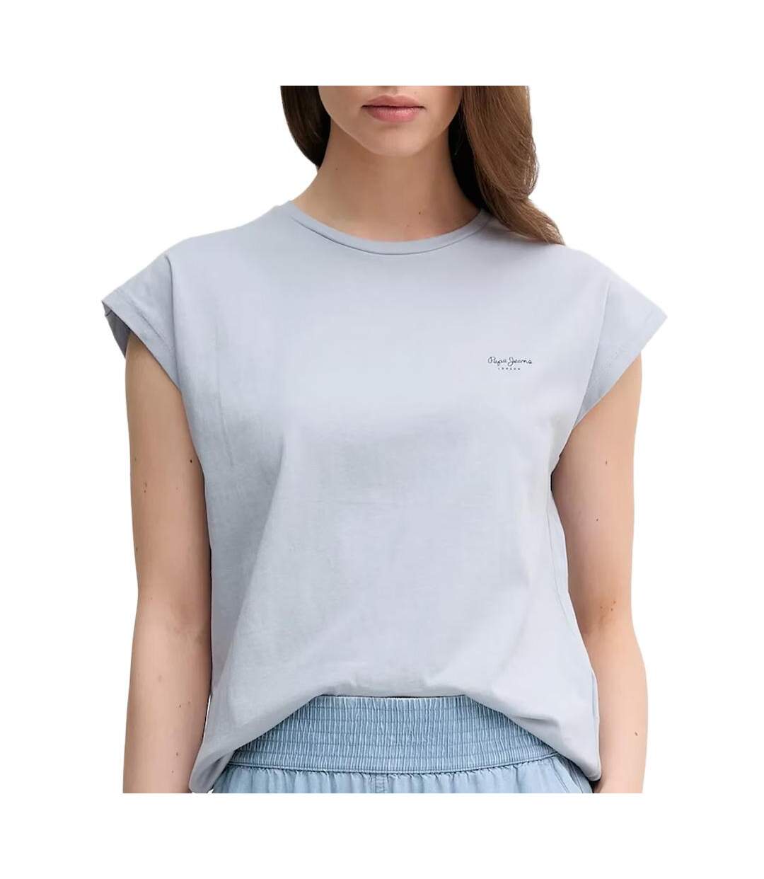 T-shirt bleu femme pepe jeans blooma-1