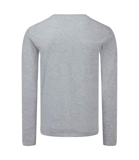 T-shirt Manches Longues Iconic Homme Gris Chiné Fruit Of The Loom