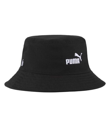 Unisex Adult Ess No.1 Embroidered Logo Cotton Bucket Hat  Black Puma