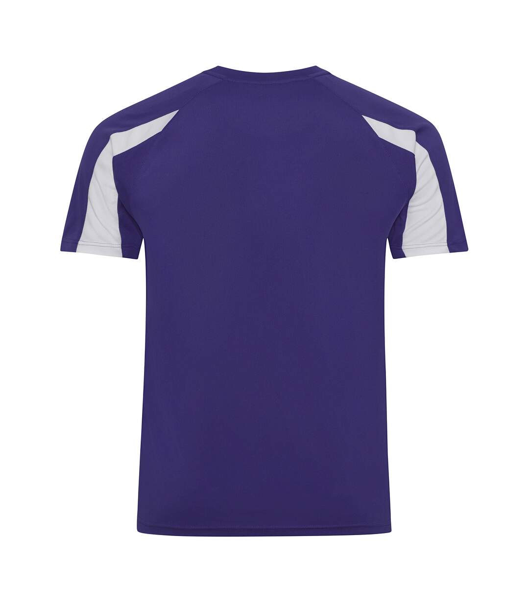 Just Cool Mens Contrast Cool Sports Plain T-Shirt (Purple/Arctic White) - UTRW685-2