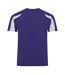 Just Cool Mens Contrast Cool Sports Plain T-Shirt (Purple/Arctic White) - UTRW685-2