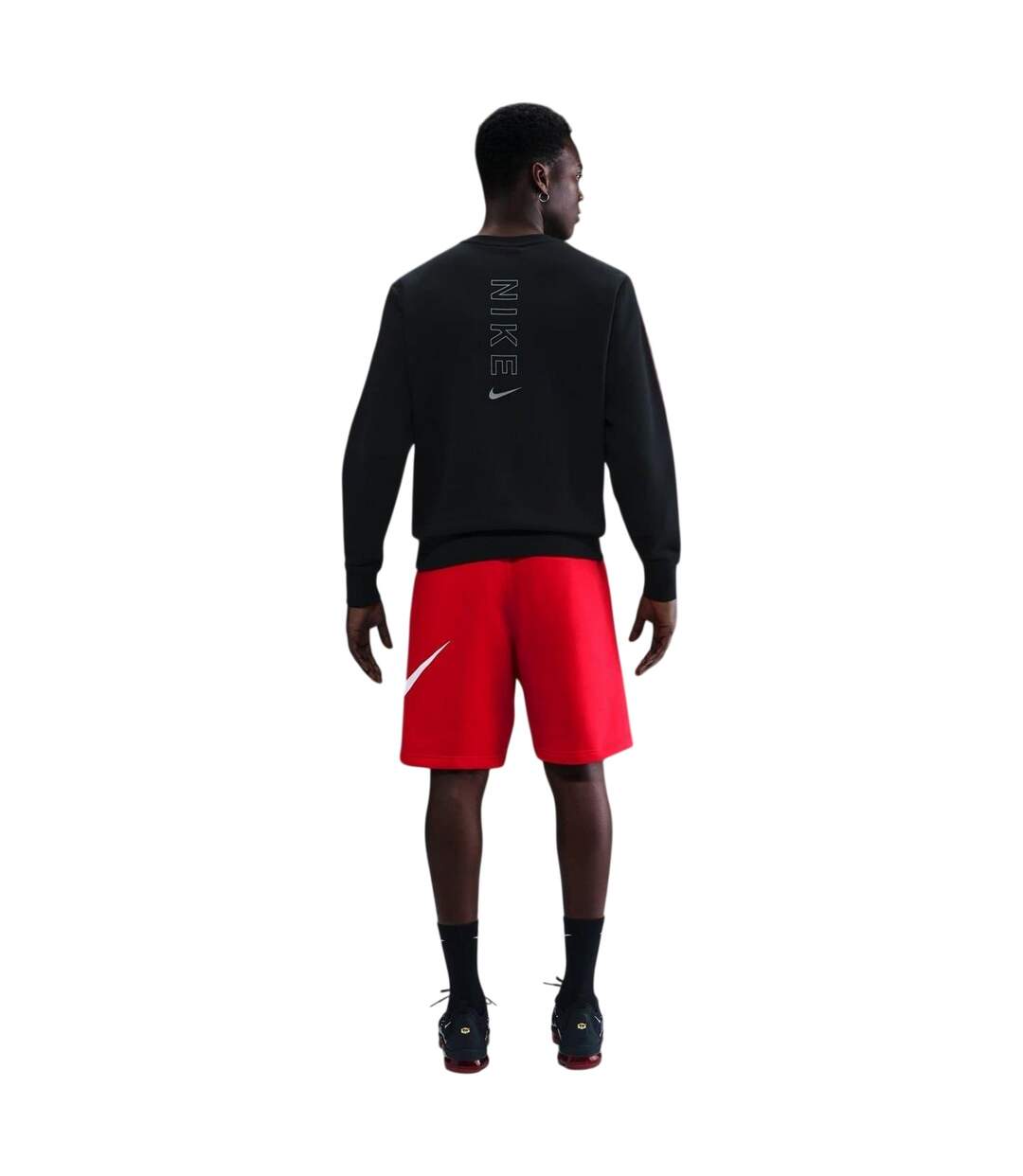 Sweat Manches Raglan Homme Noir Rouge Nike-2