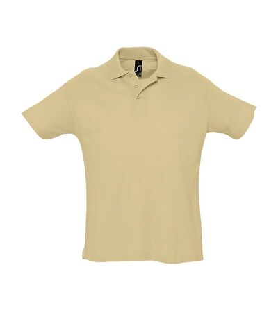 SOLS Mens Summer II Pique Short Sleeve Polo Shirt (Sand)